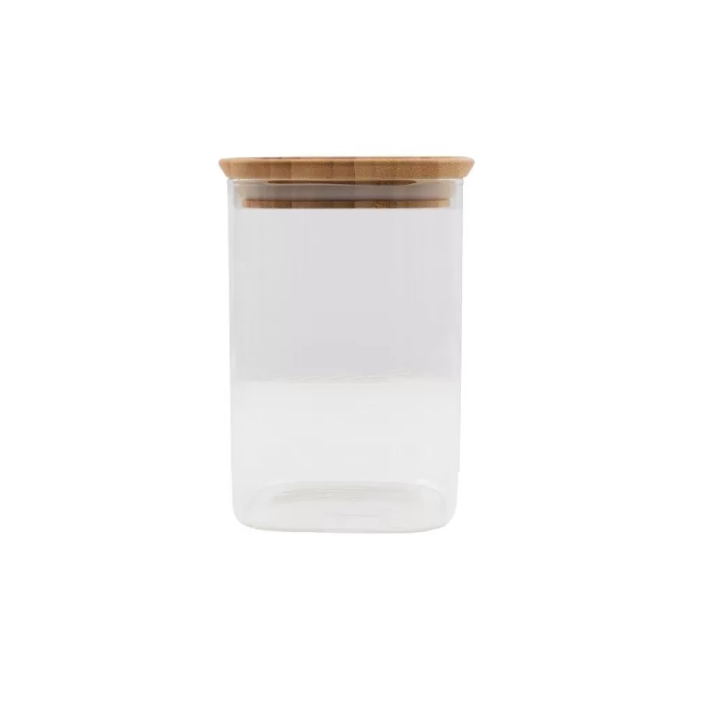 Cheap Point Virguleu00ae BOCAL VERRE COUVERCLE BAMBOU 800ML Transparent
