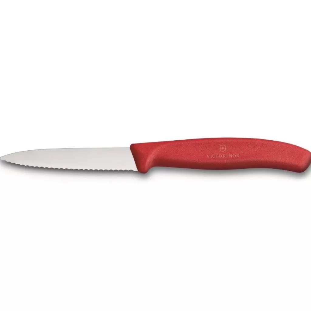 Outlet Victorinox Couteau d'office lame dentelée 8 cm Rouge