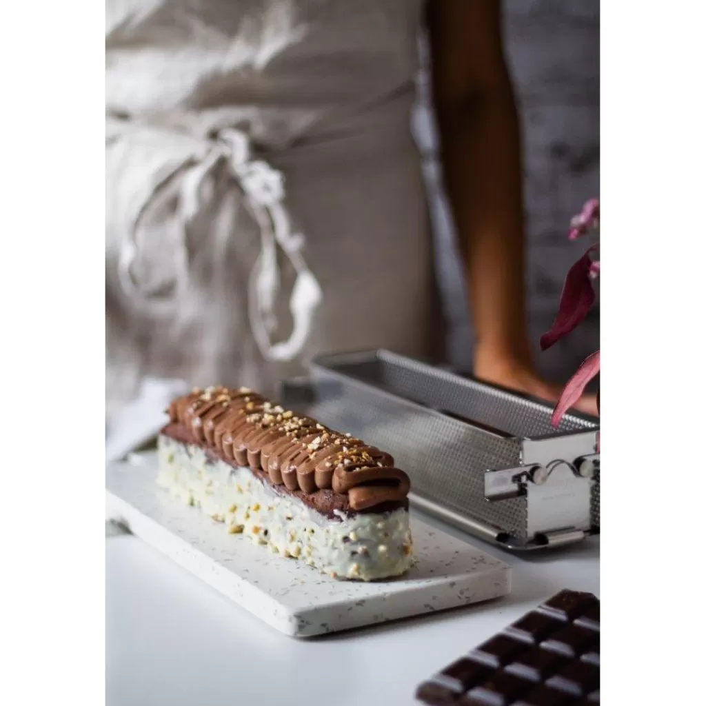 Sale Culinarion Moule rectangulaire à charnières GEOFORME, inox perforé, 24x5x6cm