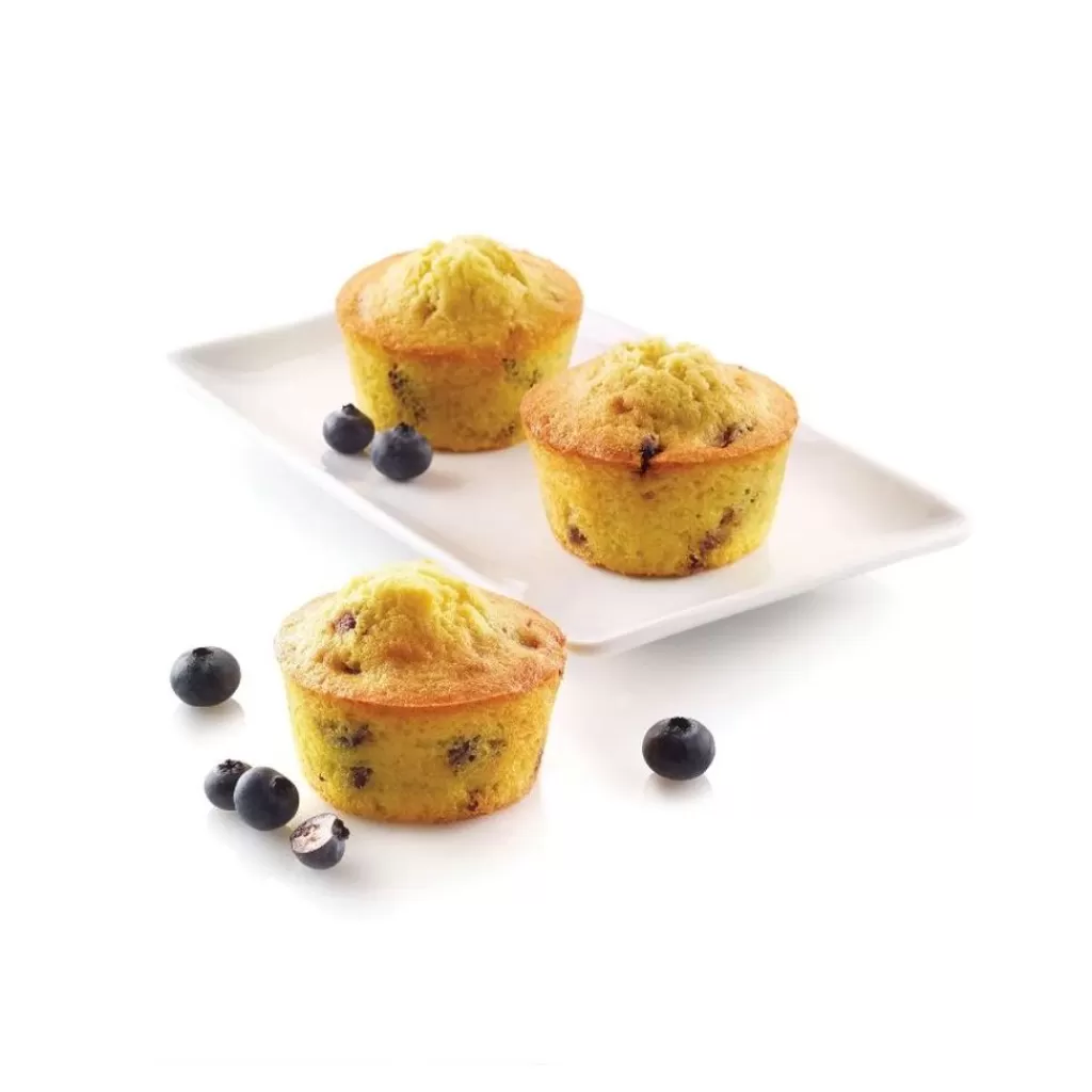 Outlet Silikomart Moule silicone 6 Muffins D 6,9 cm Marron