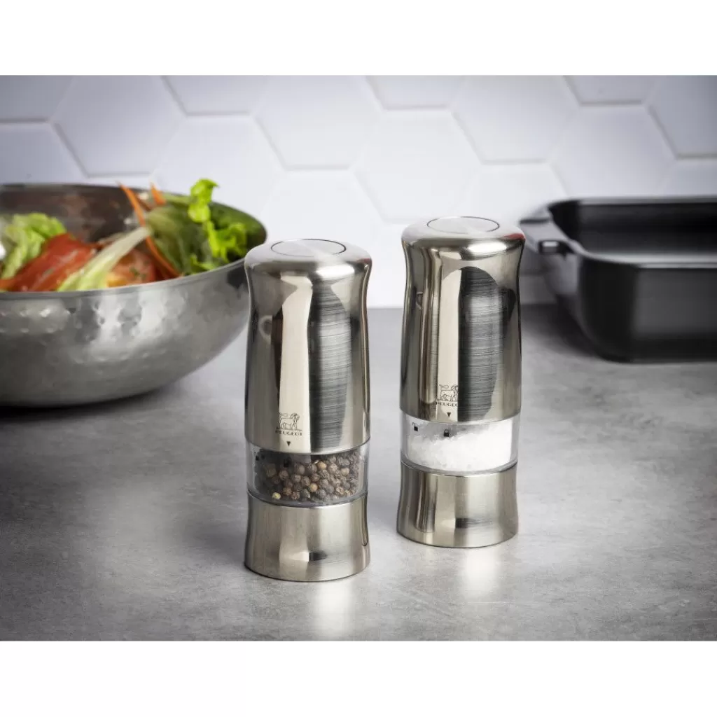 Online Peugeot Moulin à sel électrique Zeli chromé 14 cm Argentu00e9