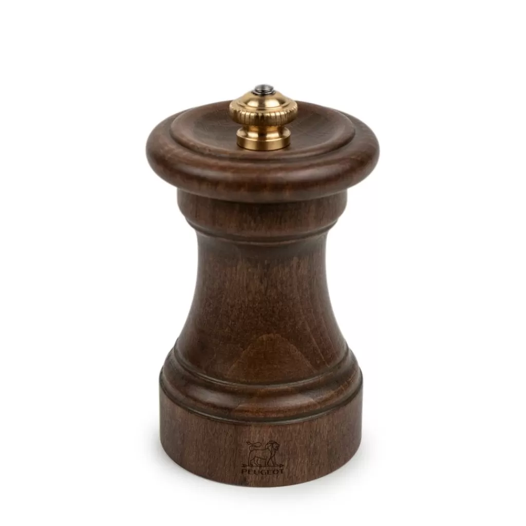 Fashion Peugeot Moulin à sel manuel 1874 en bois patiné, 10 cm