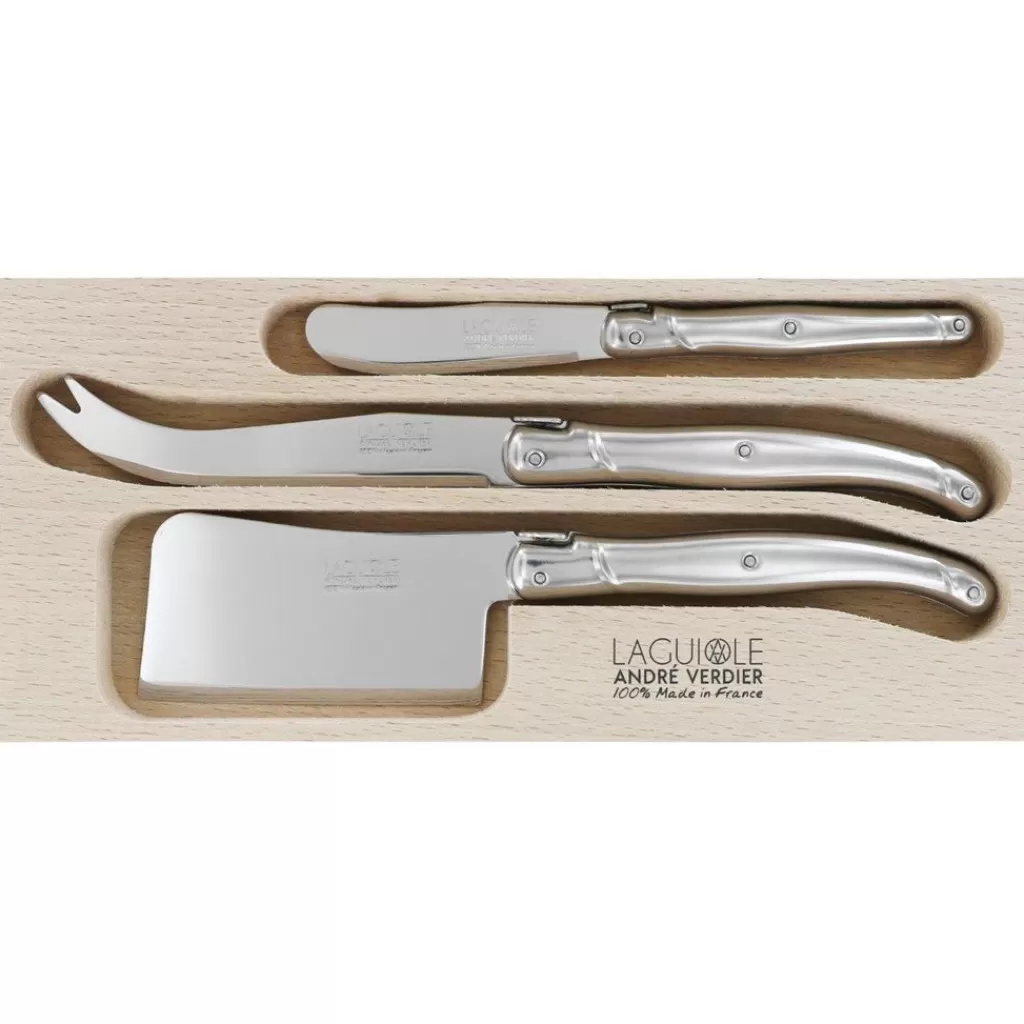 Clearance Andru00e9 verdier Set fromage Laguiole 3 pièces acier inoxydable Argentu00e9