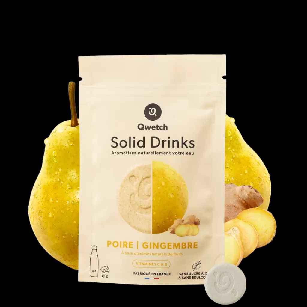 Clearance Qwetch Solid Drinks - Poire & Gingembre - Vitamines C & B