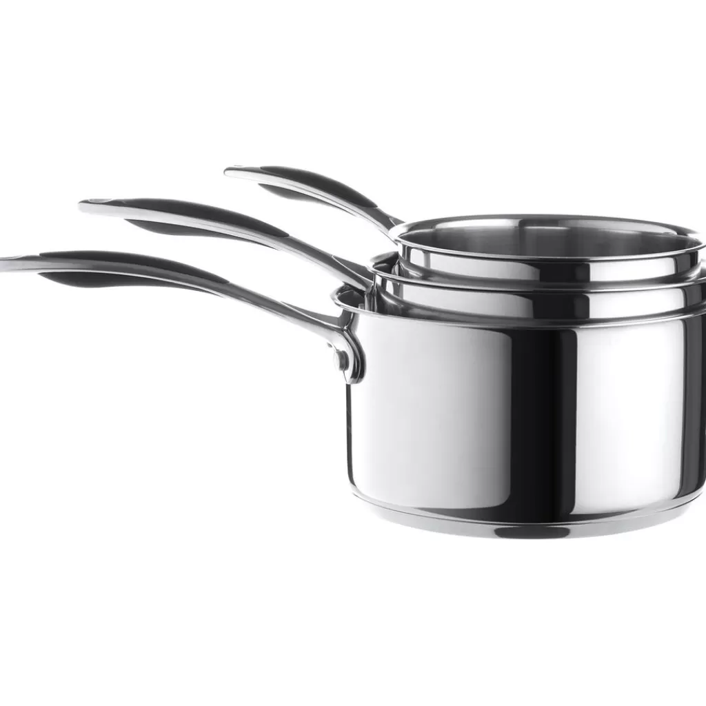 Best Chefs & Co Série de 3 casseroles acier inoxydable Gris